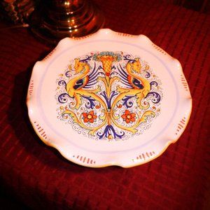 DERUTA Ceramiche ~ CAKE STAND ~ RAFFALLESO Pattern  ~  Made in Italy